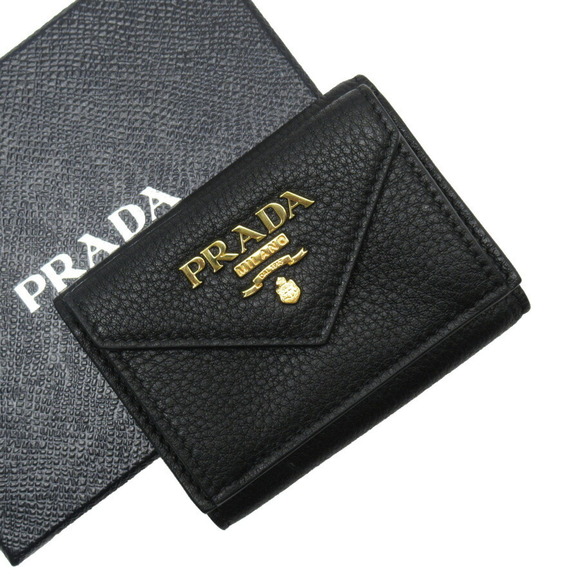 Prada Tri Black Wallet Leather - Picture 1 of 3
